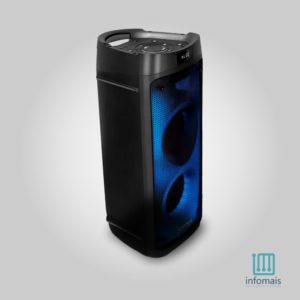 Caixa De Som Bluetooth Bomber Beatbox 1100 USB, SD, P2, Guitarra, Microfone LED TWS 70W RMS